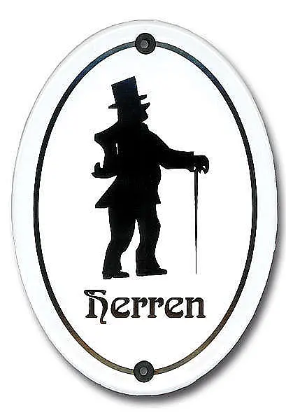 Muldenthaler Emaillierwerk Emaille-WC-Schild Herren - 10,5 x 15 cm