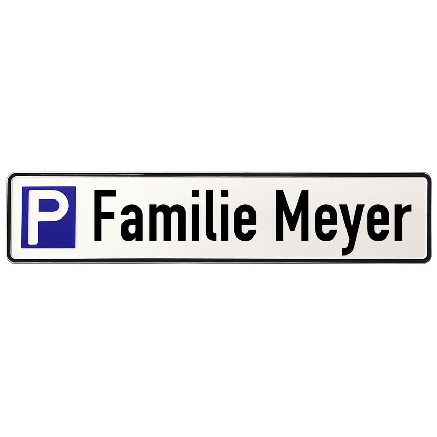 Aluminium Schild Parkplatz für Angehörige einer Familie