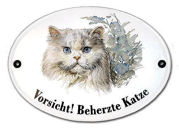 Muldenthaler Emaillierwerk Emaille Türschild Mit Rassekatzen Zur Auswahl 18, 3 X 14, 3 Cm