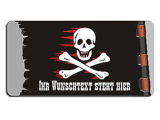 Trschild mit Piratenschdel und Ihrem individuellem Wunschtext