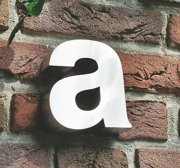 3D Kleinbuchstabe a aus Edelstahl - Höhe 16 cm und Tiefe 3 cm