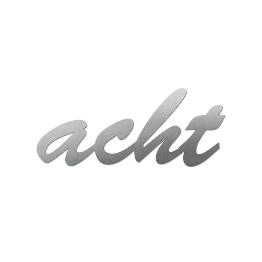 Edelstahl-Hausnummer als Zahlwort - Bruscetta - Hhe 100 mm - bis 10 Buchstaben