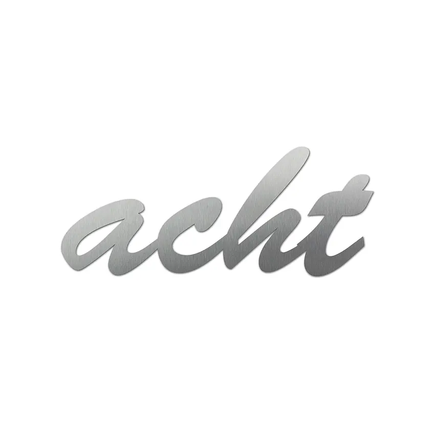 Edelstahl-Hausnummer als Zahlwort - Bruscetta - Höhe 10 cm - bis 10 Buchstaben
