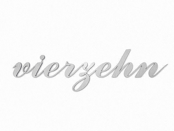 Edelstahl-Hausnummer als Zahlwort - Script - bis 10 Buchstaben - Hhe 100 mm
