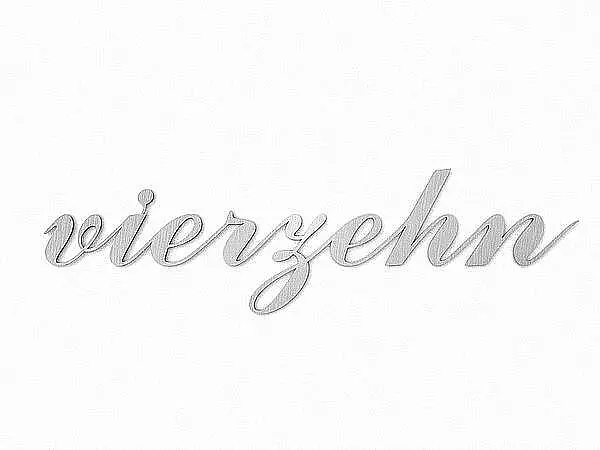 Edelstahl-Hausnummer als Zahlwort - Script - bis 10 Buchstaben - Höhe 10 cm