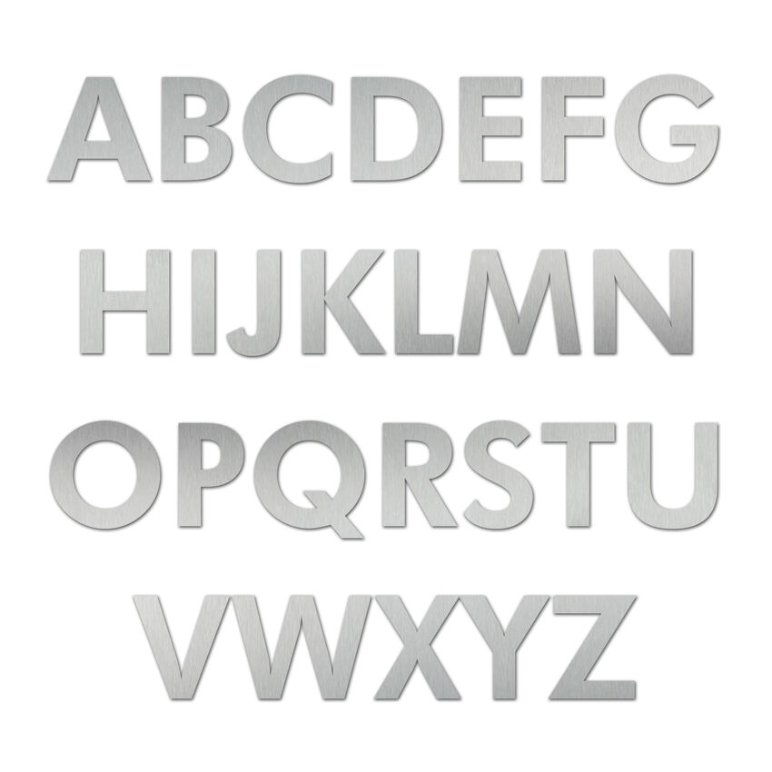 Edelstahl Buchstabe in der Schriftart Futura als Großbuchstabe 180 mm
