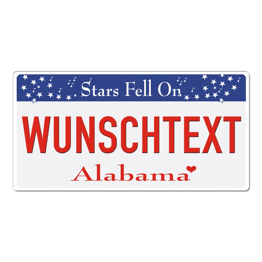 Alabama - Autokennzeichen mit Wunschtext bedruckt 30 x 15 cm