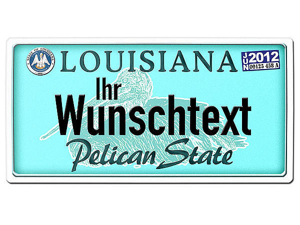 Louisiana USA Deko Kfz-Kennzeichen mit Wunschtext bedruckt