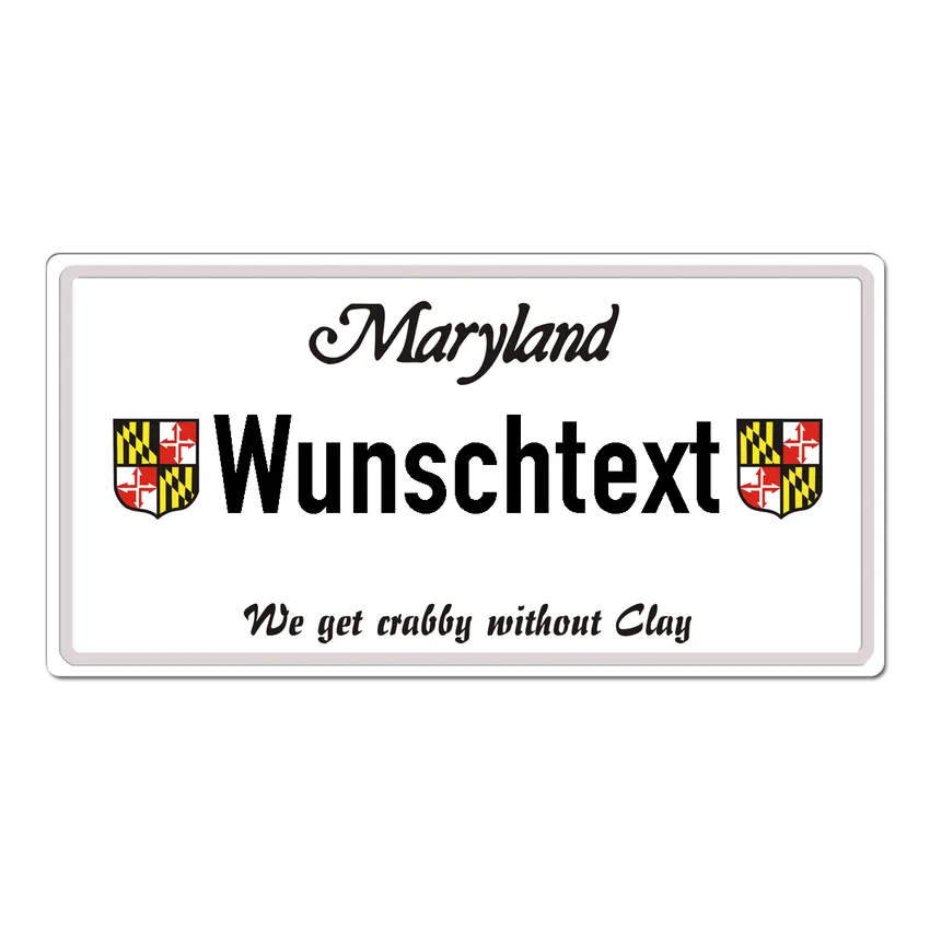 USA Nummernschild Maryland mit individuellem Wunschtext bedruckt 30 x 15 cm
