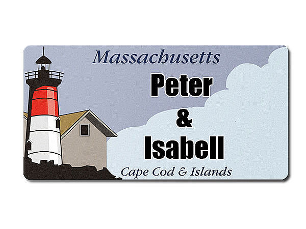 Massachusetts USA Dekoschild mit Wunschtext bedruckt
