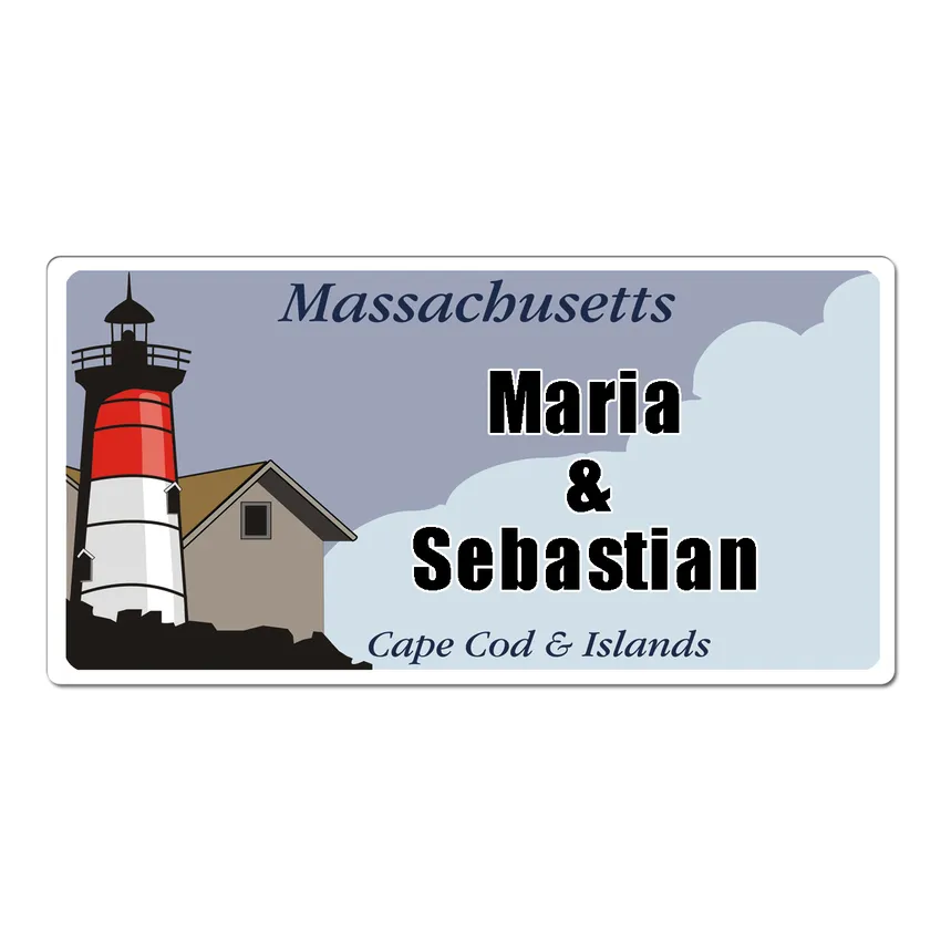 Massachusetts USA Dekoschild mit Wunschtext bedruckt 30 x 15 cm