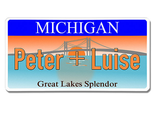 Michigan USA Dekoschild mit individuellem Wunschtext bedruckt