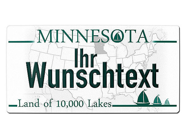 Minnesota USA Nummernschild - Dekoschild mit Wunschtext bedruckt