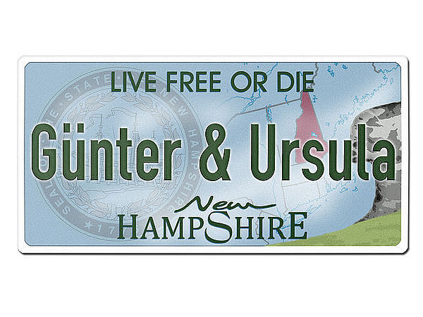 New Hampshire USA Autonummernschild mit Wunschtext bedruckt