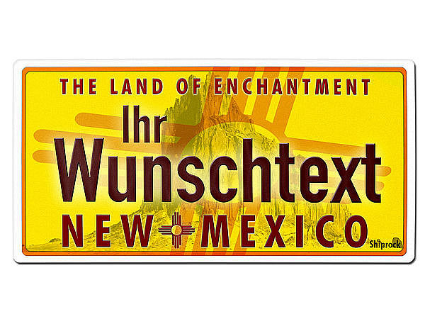 New Mexico USA Kfz-Kennzeichen als Dekoschild mit Wunschtext bedruckt