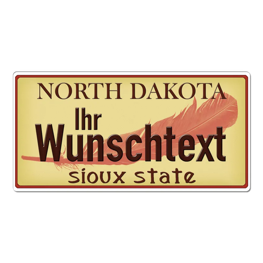 North Dakota USA Dekoschild mit Wunschtext bedruckt 30 x 15 cm