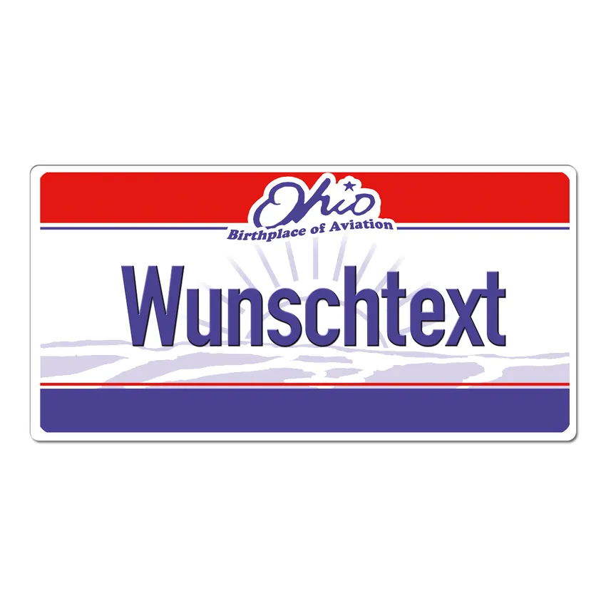 Ohio USA Dekoschild mit individuellem Wunschtext bedruckt 30 x 15 cm
