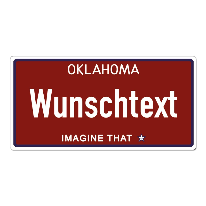 Oklahoma USA Dekoschild mit individuellem Wunschtext bedruckt 30 x 15 cm