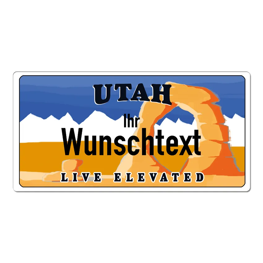 Utah USA Dekoschild mit Wunschtext bedruckt 30 x 15 cm