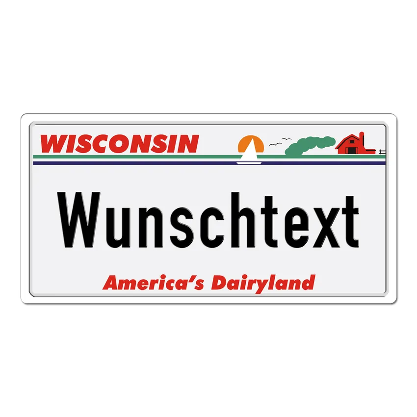 Wisconsin USA Dekoschild mit Wunschtext bedruckt 30 x 15 cm