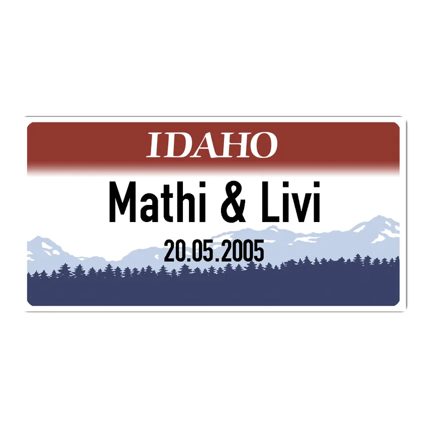 Idaho USA Nummernschild mit Wunschtext bedruckt 30 x 15 cm