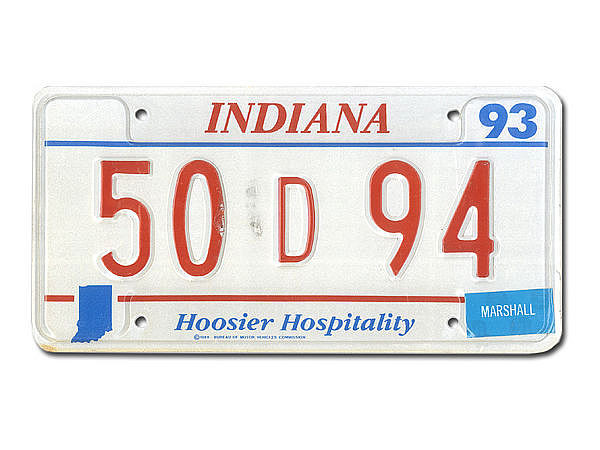 Indiana Nummernschild - Hoosier Hospitality - original