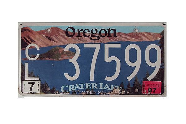 US-Nummernschild Oregon - Crater Lake - original