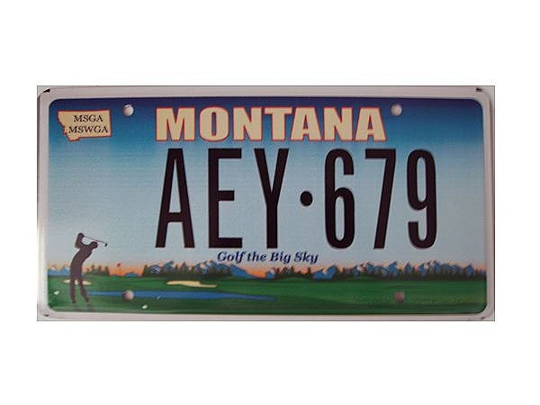US-Nummernschild Montana - Golf the Big Sky - original