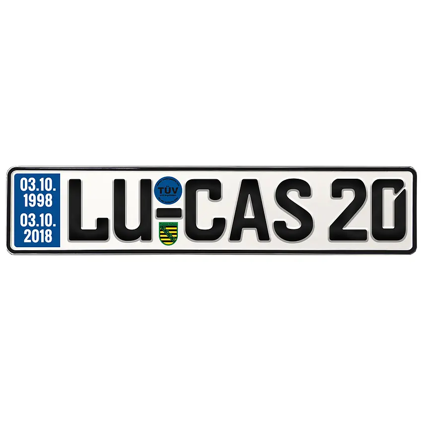 Geburtstagsgeschenk Schild mit TÜV zum 20. Geburtstag