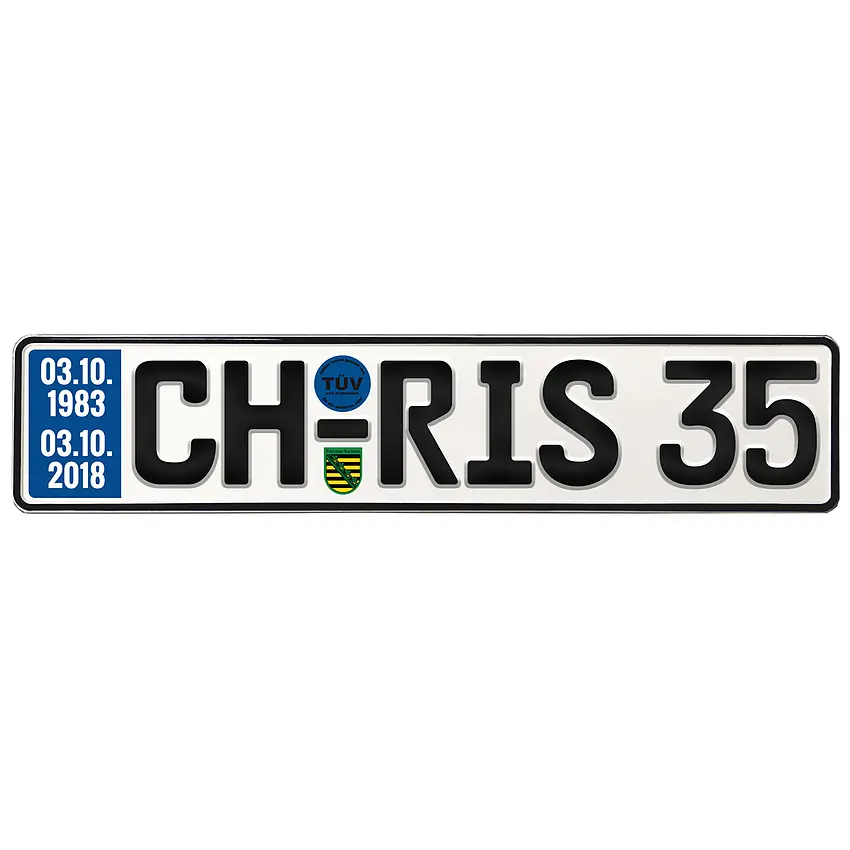 Geburtstagsgeschenk Schild mit TÜV zum 35. Geburtstag