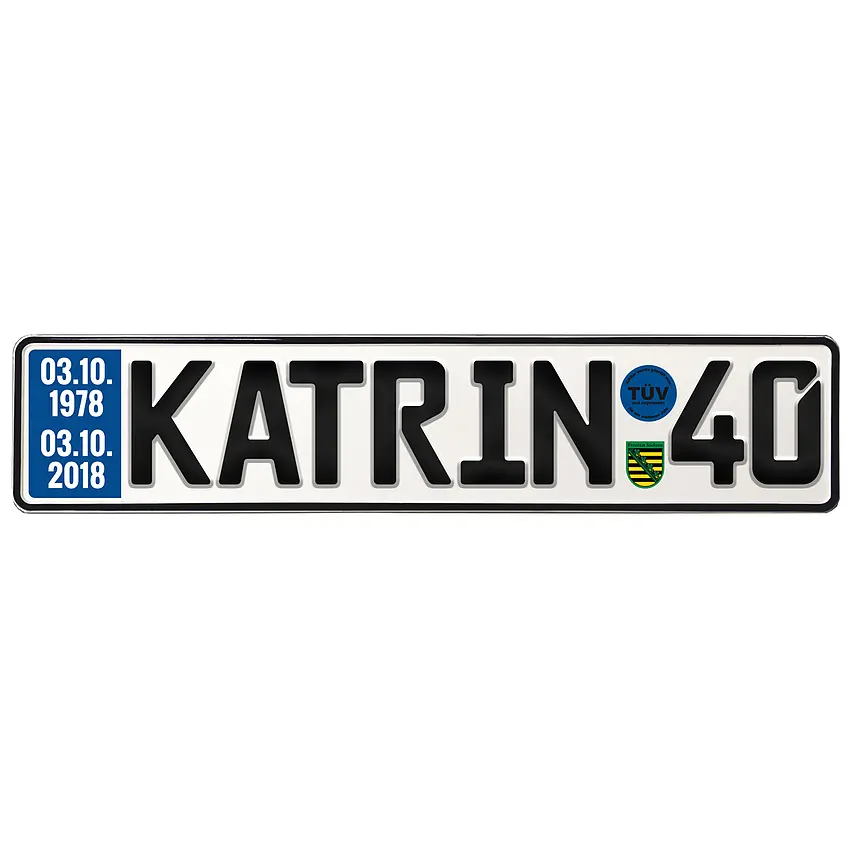 Geburtstagsgeschenk Schild mit TÜV zum 40. Geburtstag