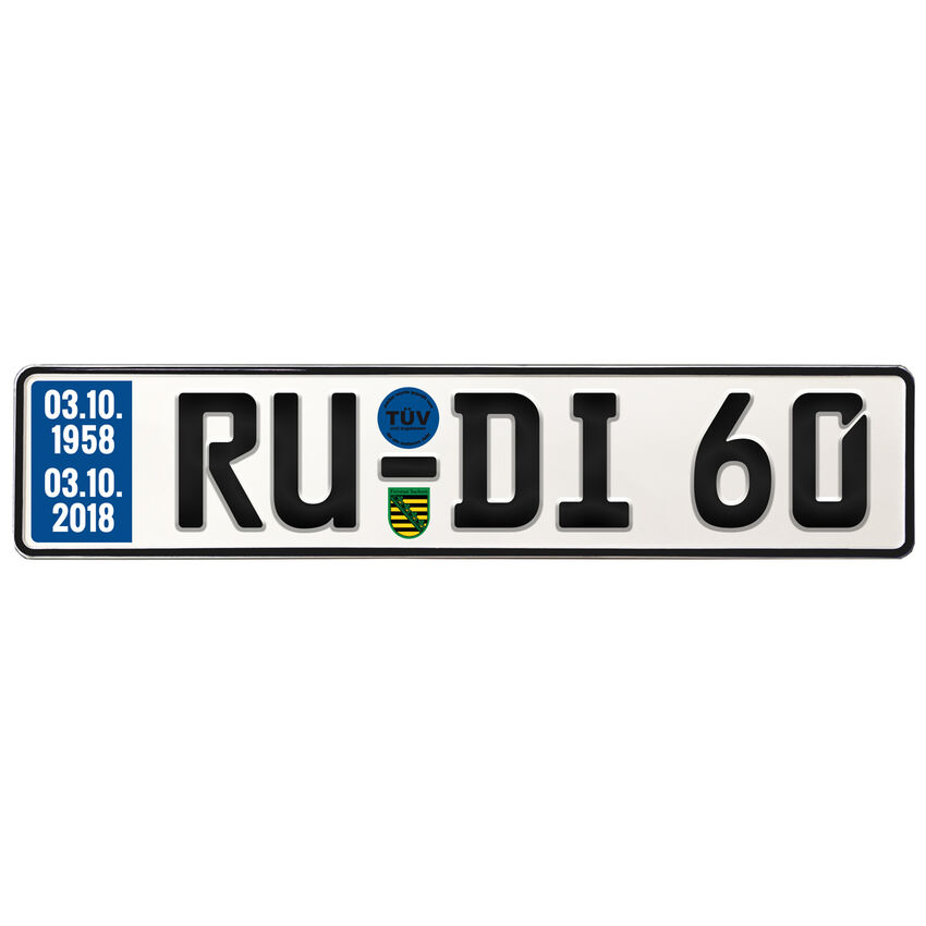 Jahreszahlen- Geschenk Schild mit TV zum 60. Geburtstag