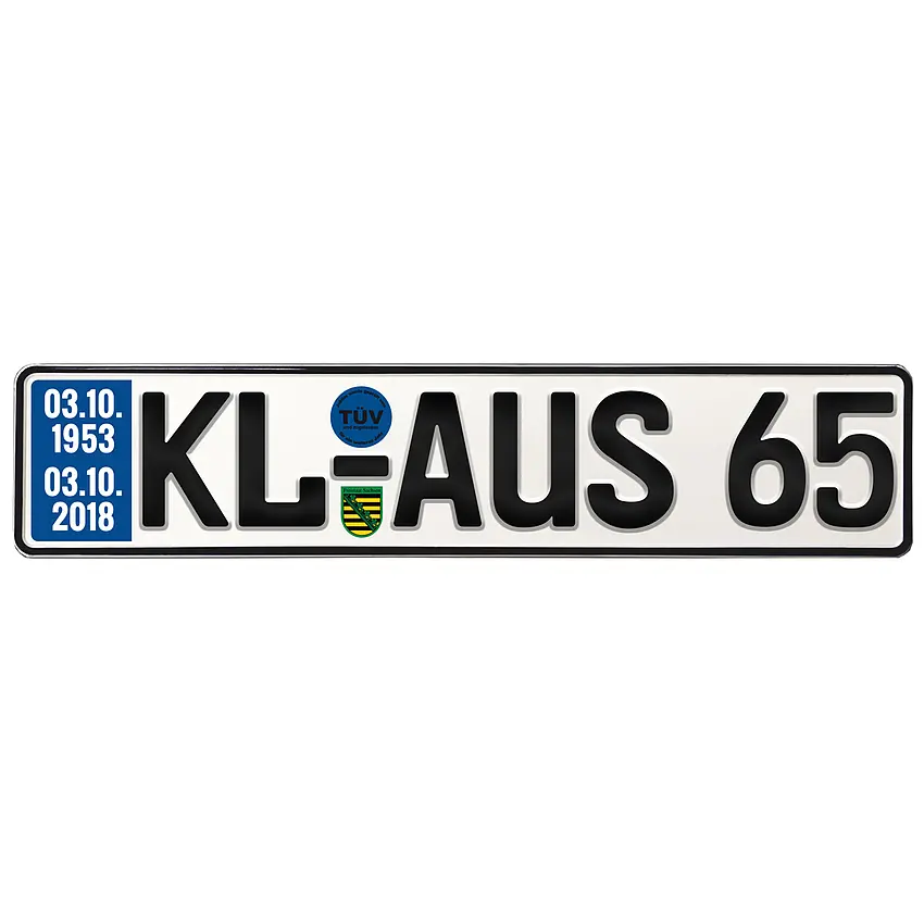 Geburtstagsgeschenk Schild mit TÜV zum 65. Geburtstag
