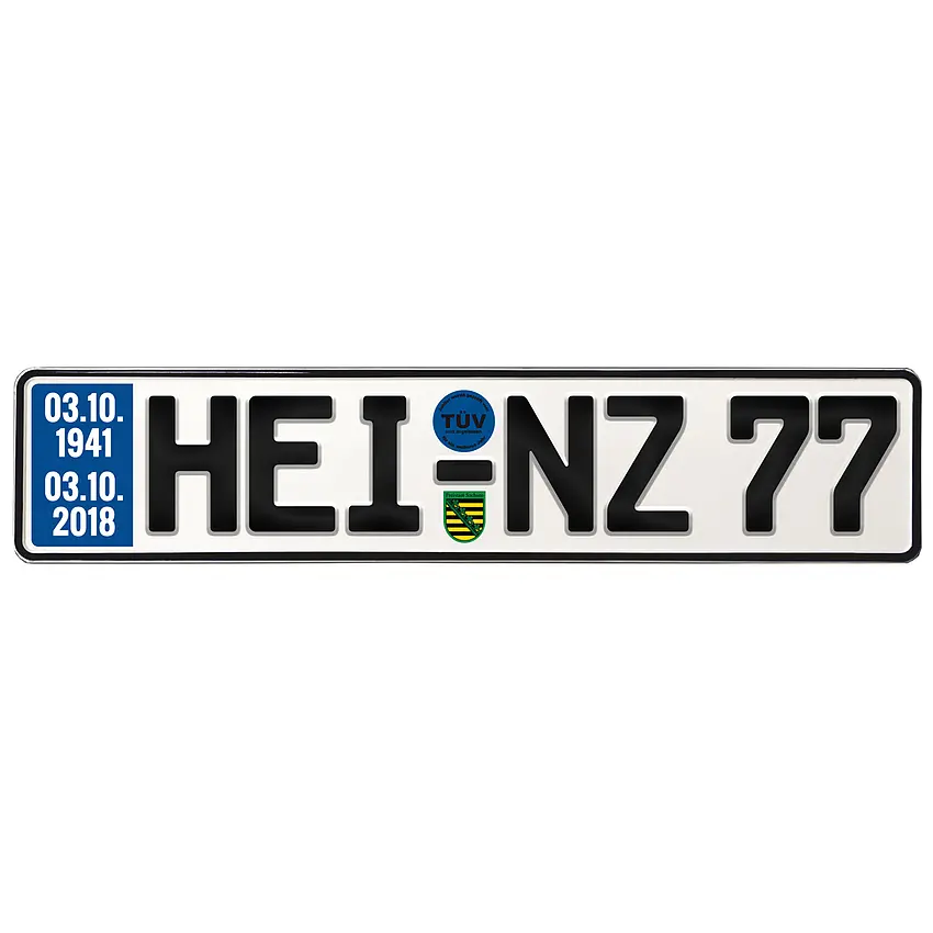 Geburtstagsgeschenk Schild mit TÜV zum 77. Geburtstag