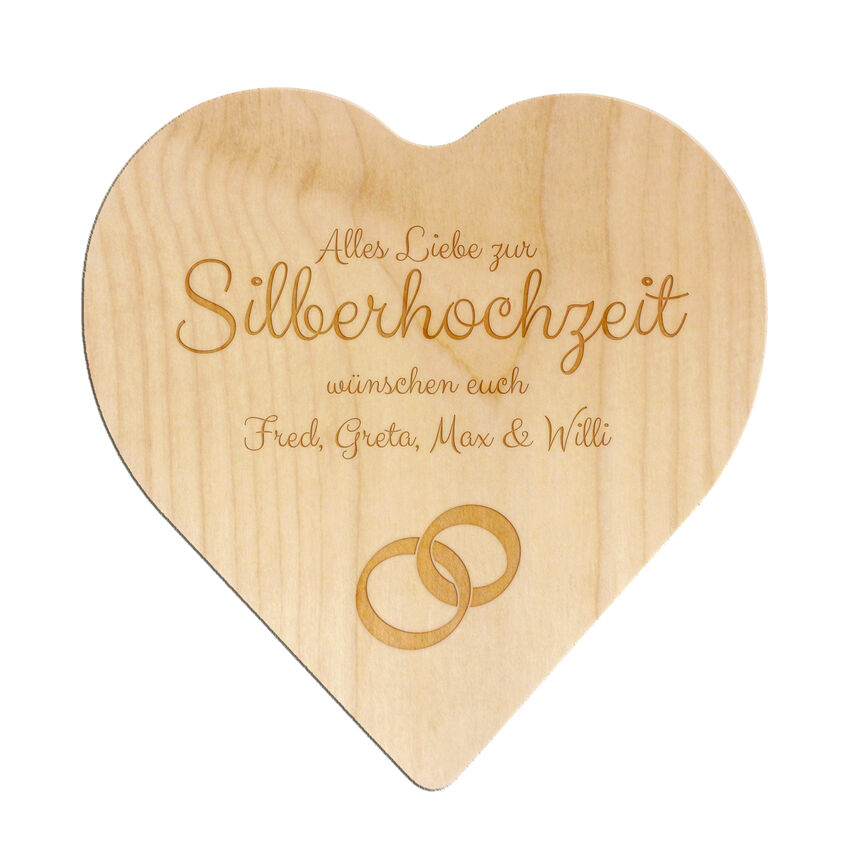 Trschild aus Holz in Herzform 18x18x1cm mit Zimmernummer oder mit Ihrem Text