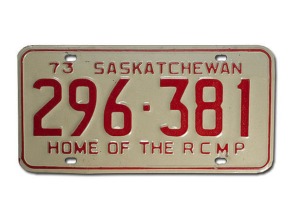 Kanadisches PKW-Schild Saskatchewan