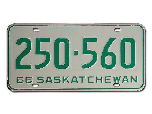 Kanadisches PKW-Schild Saskatchewan