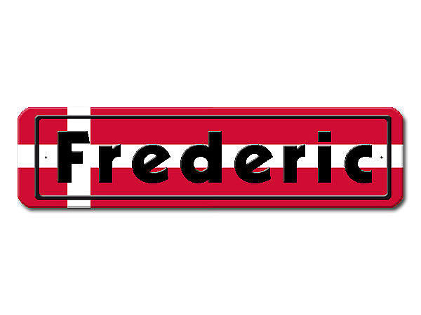 Namensschild mit dnischer Flagge und Ihrem Wunschtext