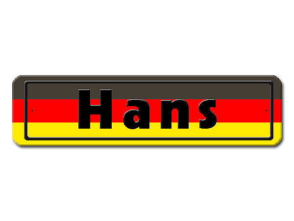 Namensschild mit deutscher Flagge und Ihrem Wunschtext