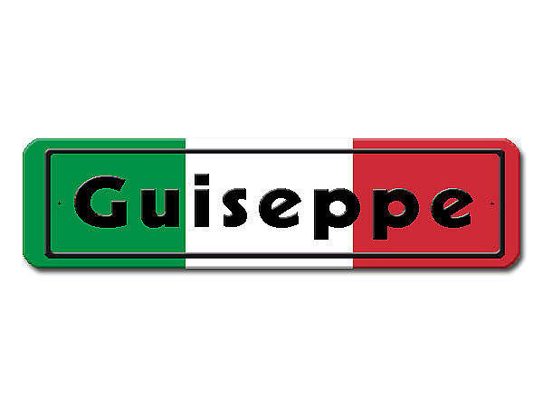 Namensschild mit italienischer Flagge und Ihrem Wunschtext