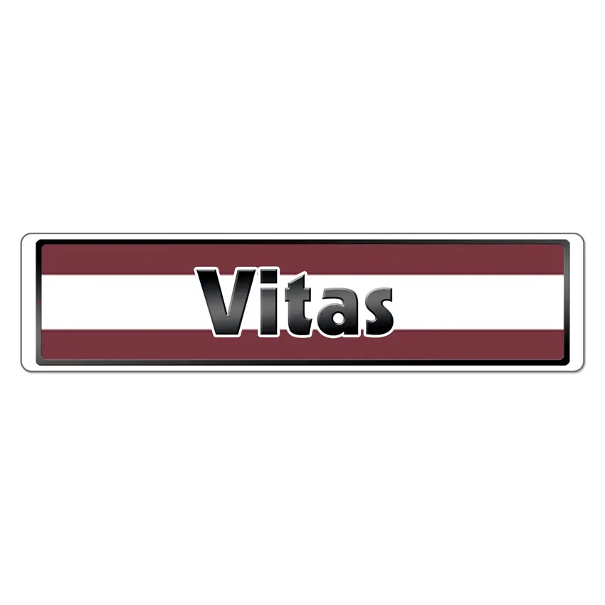 Namensschild mit Lettland Flagge und Ihrem Wunschtext