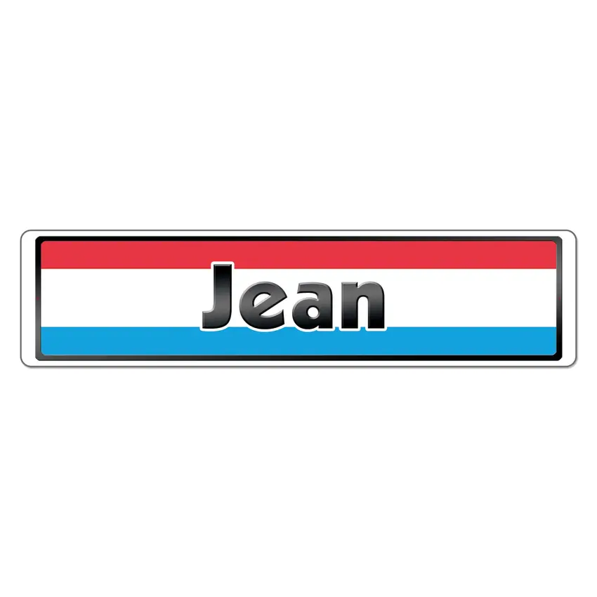 Namensschild mit Luxemburg Flagge und Ihrem Wunschtext