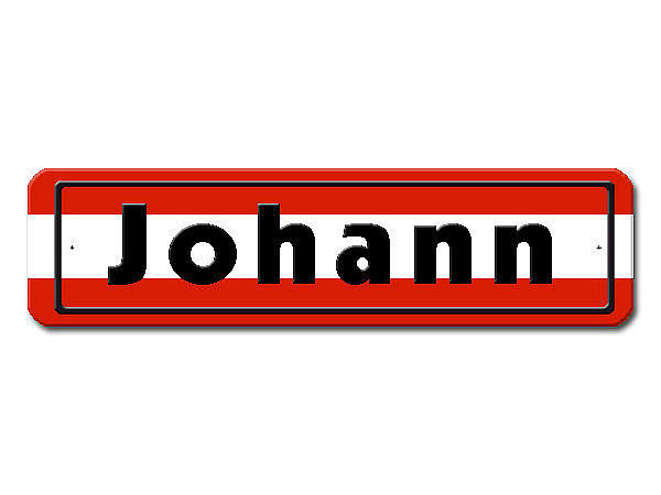 Namensschild mit sterreichischer Flagge und Ihrem Wunschtext