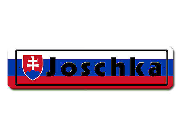 Namensschild mit slowakischer Flagge und Ihrem Wunschtext