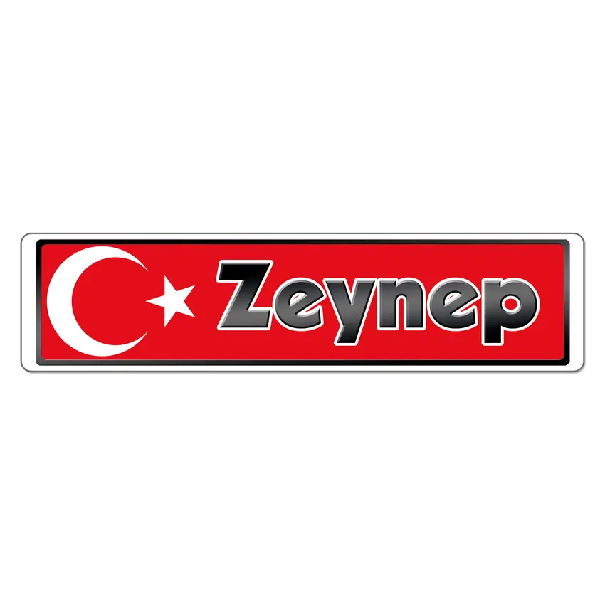 Namensschild mit türkischer Flagge und Ihrem Wunschtext