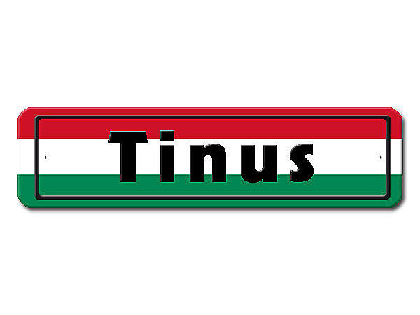 Namensschild mit Ungarn - Flagge und Ihrem Wunschtext