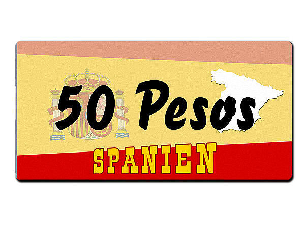 Lnder - Nummernschild im Format 30x15 cm - Spanien