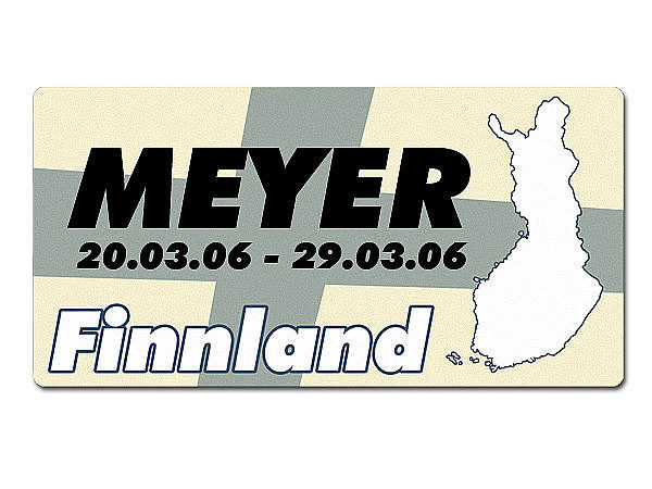 Lnder - Nummernschild im Format 30x15 cm - Finnland