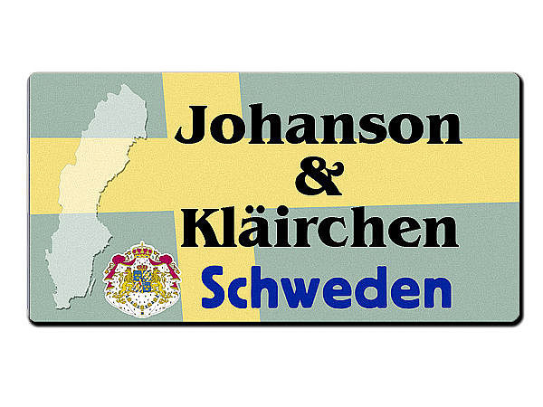 Lnder - Nummernschild im Format 30x15 cm - Schweden