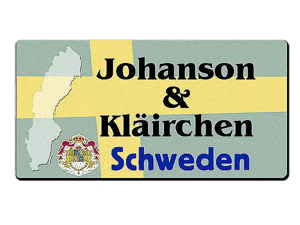 Länder - Nummernschild im Format 30 x 15 cm - Schweden